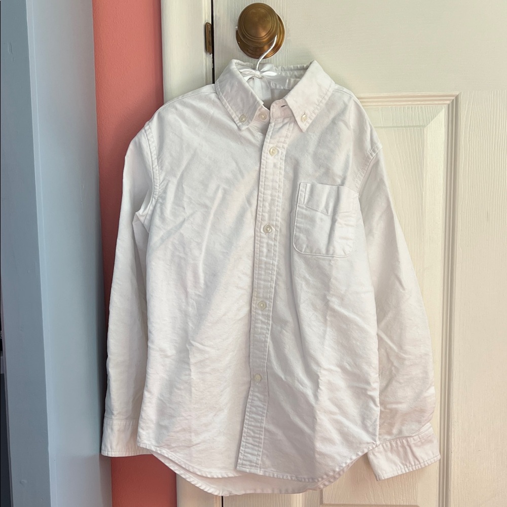 Classic Prep White Button Down Oxford Cloth Shirt